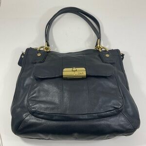 Coach Kristin Black Leather Shoulder Bag